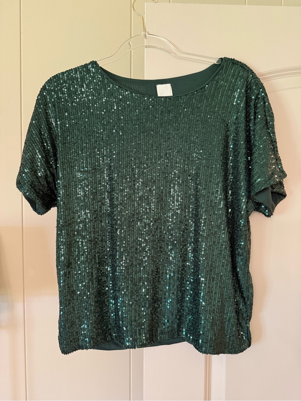 Green sequin top